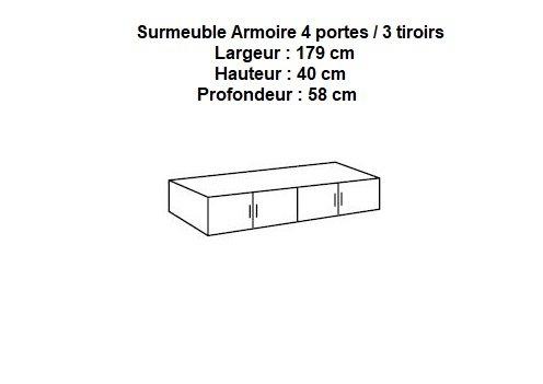 Composition d'angle rangement dressing Laval - 304 x 260 cm - Hauteur 239 cm - Finition chêne poutre et blanc_4