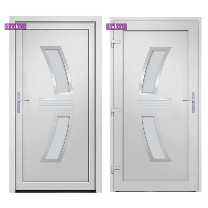 Vidaxl porte d'entrée blanc 88x200 cm pvc 3187921_4