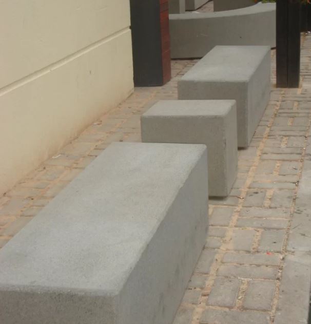 Banc public en béton Dynamic - solide gris ou blanc - dimensions de 1 à 4 mètres_4