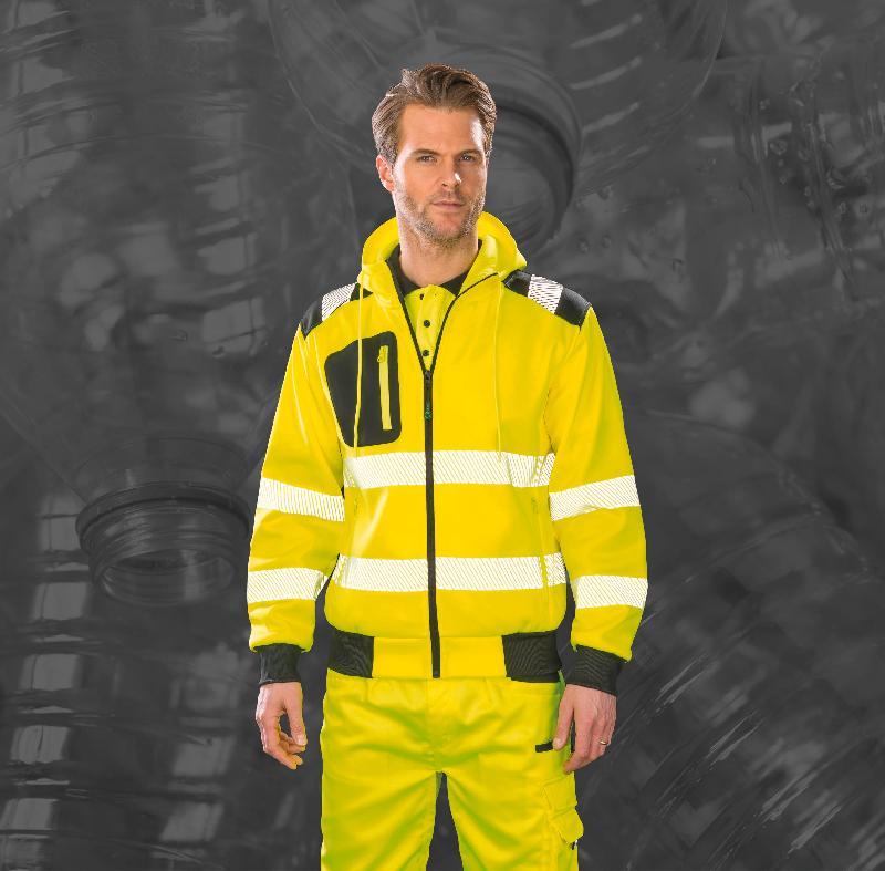 Sweat-shirt à capuche de sécurité recyclé - 100% polyester REPREVE - Réf: R503X - Norme EN ISO 20471 Classe 2_4