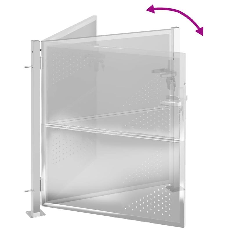 Vidaxl portail de jardin 100x100 cm acier inoxydable 376487_4