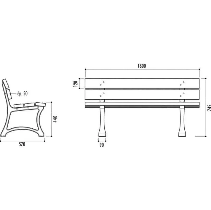 Banc EDIMBOURG plastique recyclé_4