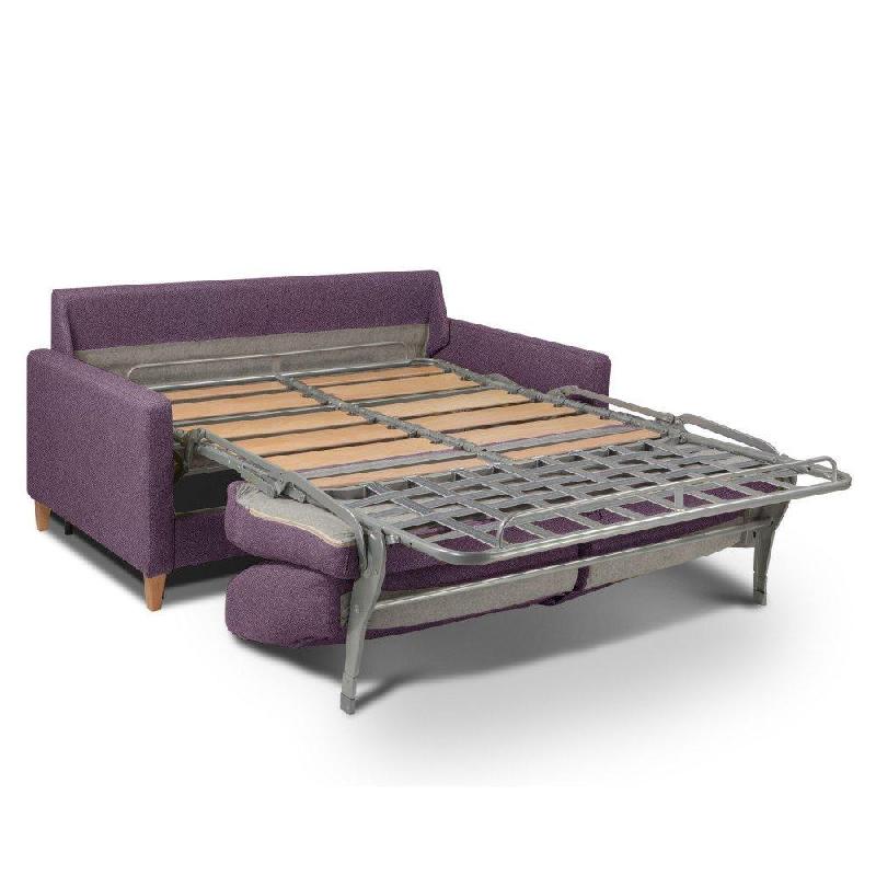 Canapé convertible OGGETTO - Matelas 16 cm - Système express - Sommier à lattes 120 cm - Velours lila - RENATONISI_4