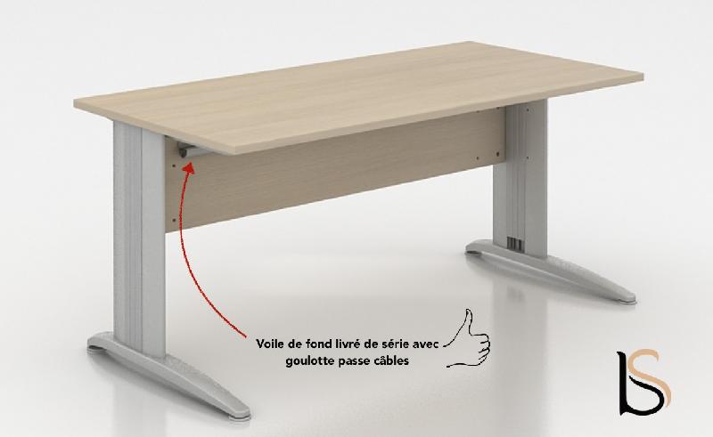 Bureau réglable en hauteur Sigma - Mobel Linea - Blanc 9010, 120, Acacia clair_4