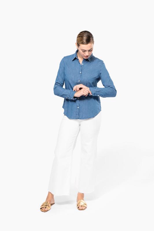 Chemise denim femme - Réf: K509 - Kariban - 100% coton, coupe cintrée mode_4
