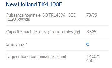 Tk4.100F tracteur agricole - New Holland - chenilles SmartTrax™, Steering-O-Matic™ Plus, 99 ch max_4