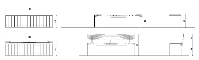 Banc public en bois - CYRIA MANTA - Dossier et assise confortables - Structure acier corten_4