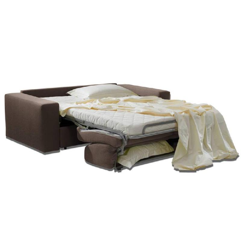 Canapé lit 2-3 places DREAMER - Convertible express 120cm Tweed taupe avec matelas 16 cm_4