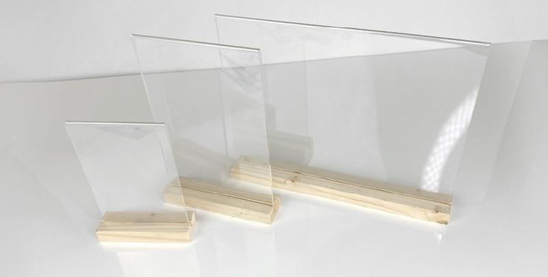 Porte-menu en bois personnalisable avec couvercle en plexiglas de 2 mm - haute résistance aux chocs_4