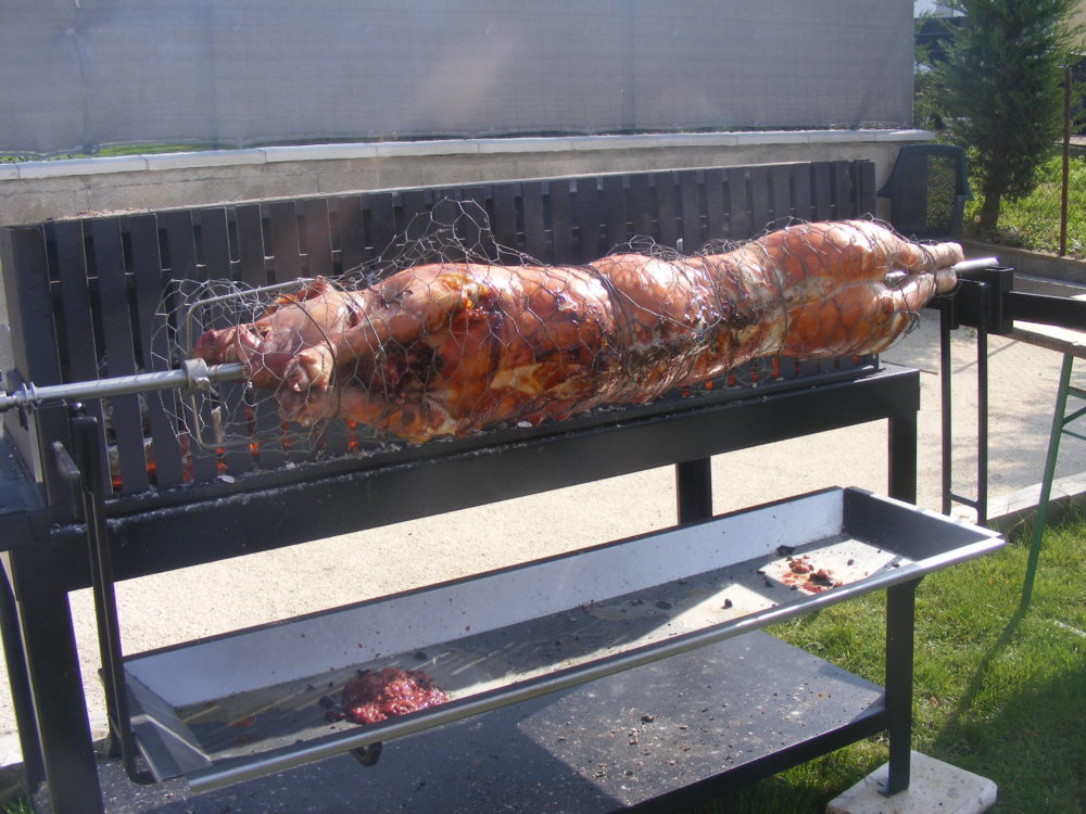 Tournebroche professionnel pour grillades et rôtisserie au gaz