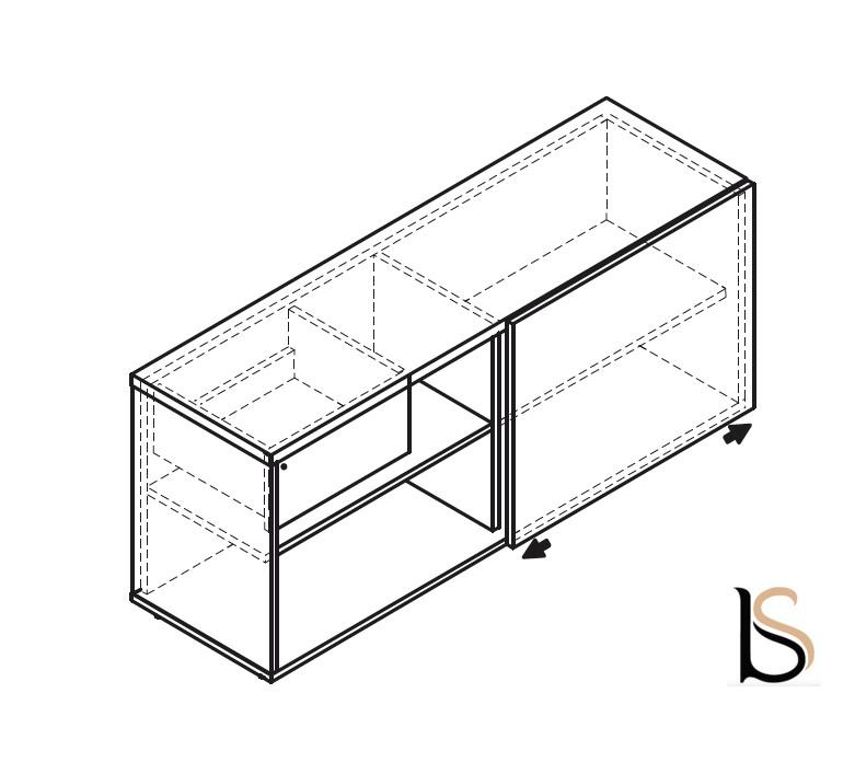 Bureau avec crédence de rangement - MDD - 180, Alu, Non, Bouleau clair_4