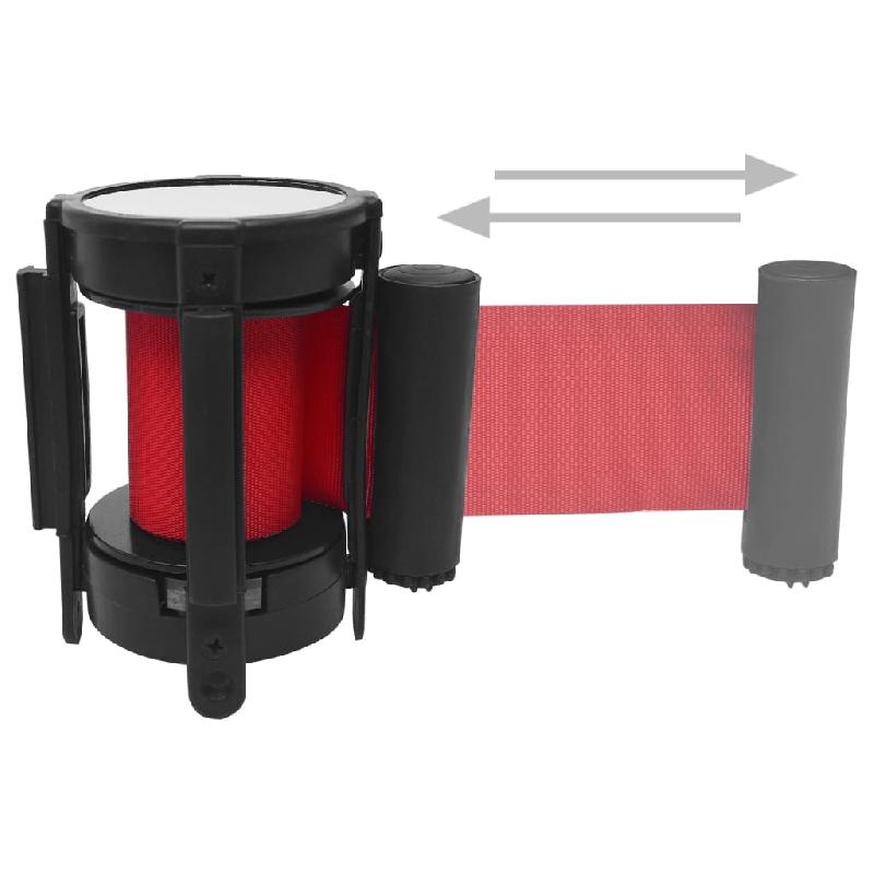 Vidaxl barrière à bande rétractable 200 cm rouge 51163_4