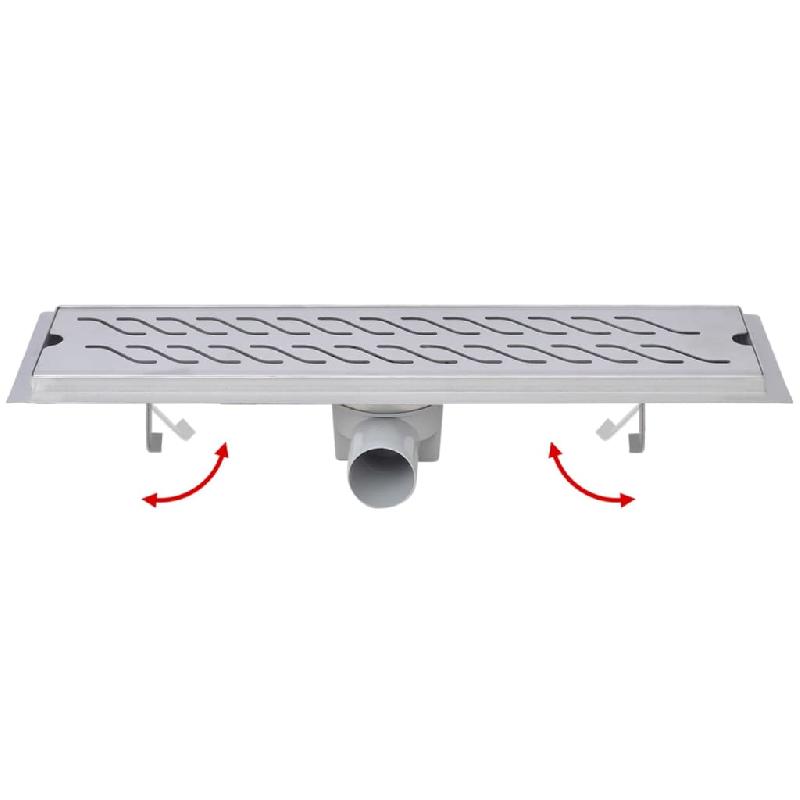 Vidaxl drain de douche linéaire 530 x 140 mm acier inoxydable 142183_4