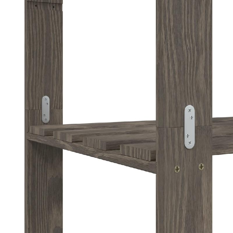 Vidaxl support de rangement à 5 niveaux gris 80x38x170 cm bois de pin 373385_4