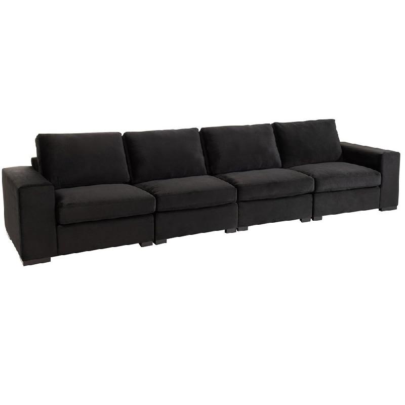 Canapé MEBUS noir - 2 places en velours côtelé - Style moderne et épuré_4