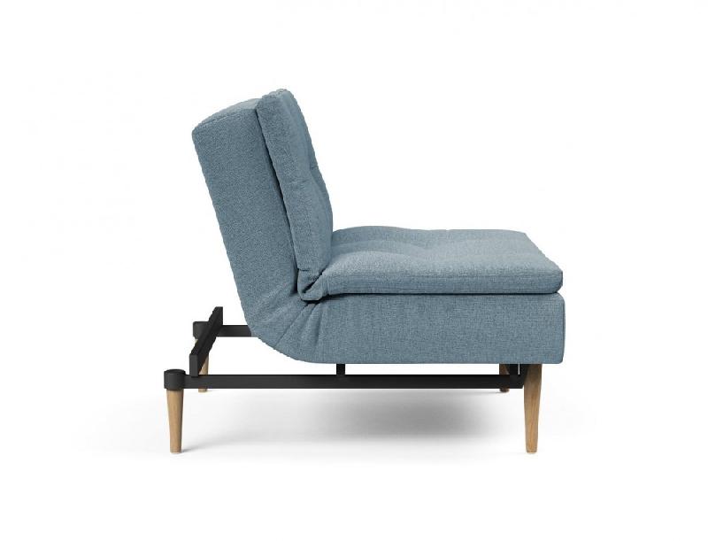 Fauteuil design Dublexo Styletto convertible lit 90x115 cm - pieds chêne naturel - tissu Soft Indigo_4