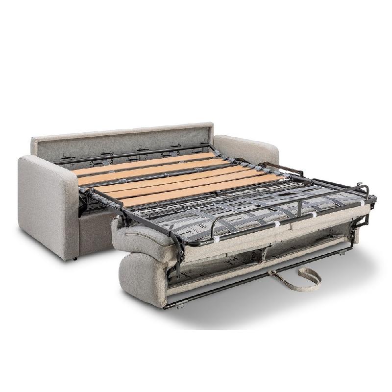 Canapé convertible express Mac Mahon - Sommier à lattes 140 cm - Matelas 16 cm - Tissu tweed jaune curry_4