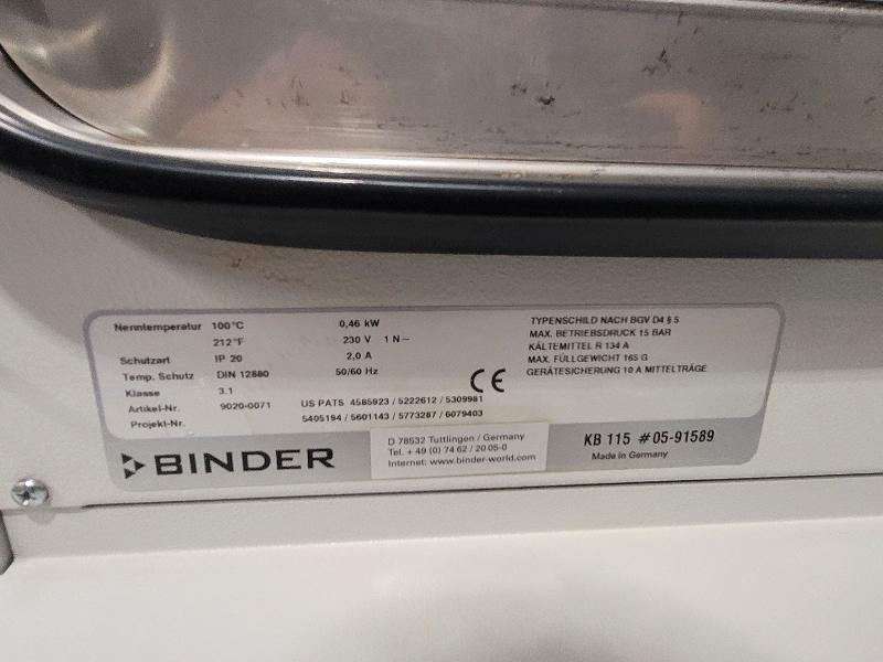 Incubateur / étuve réfrigéré BINDER KB-115 avec convection forcée 100°C_4