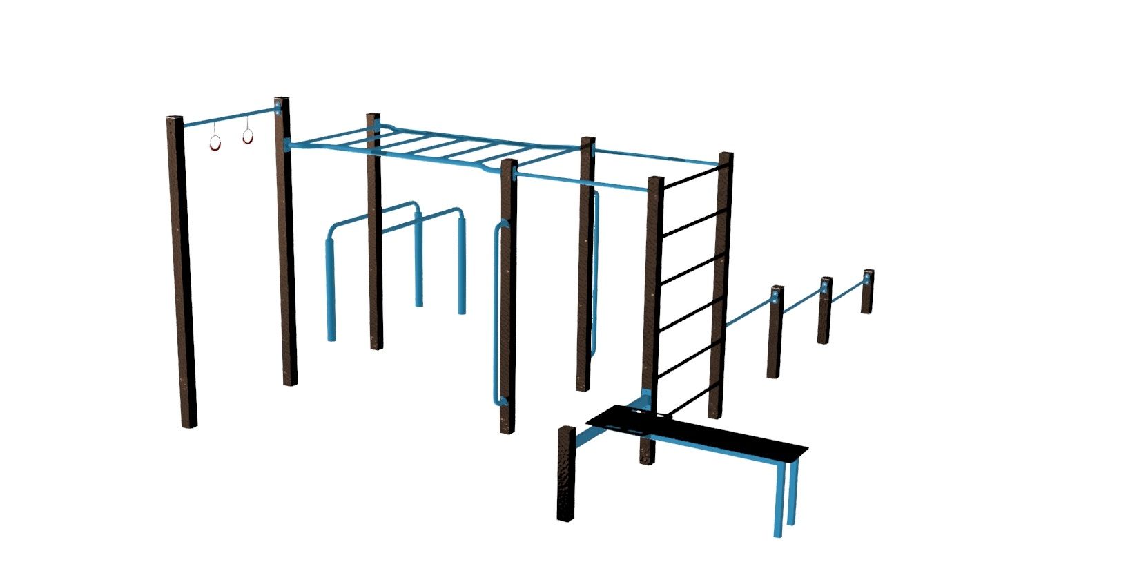 Module de Street Workout en acier peint ou inoxydable - Référence SSWO - Équipements complets pour exercices et figures_4