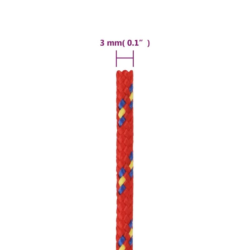 Vidaxl corde de bateau rouge 3 mm 500 m polypropylène 152379_4