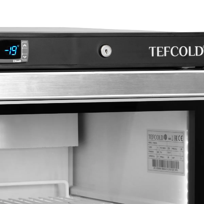 Congélateur vertical vitré UF200VSG (200 / 120L) Inox TEFCOLD_4