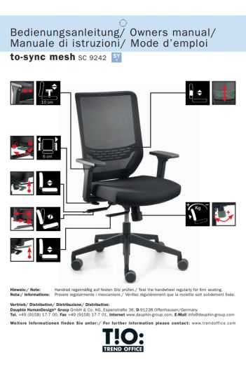 Fauteuil ergonomique TO-SYNC Dauphin - dossier résille haut, soutien lombaire réglable, mécanisme synchrone_4
