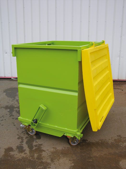 Fap-c - Benne à fond ouvrant avec couvercle polyéthylène - Goubard SARL - Capacité de 1280 à 2570 L_4