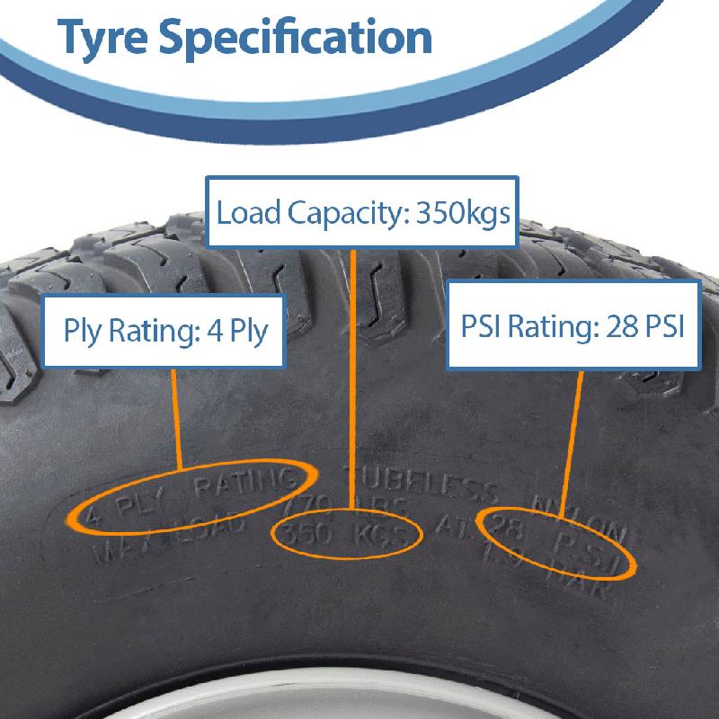 18x6.50-8 Tondeuse à gazon Pneus sur jantes 4 plis Wanda P332 4x4