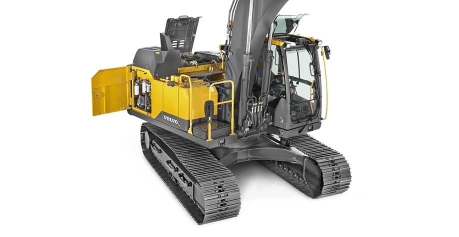 Machine Volvo EC160E équipée d'un système hydraulique optimisé