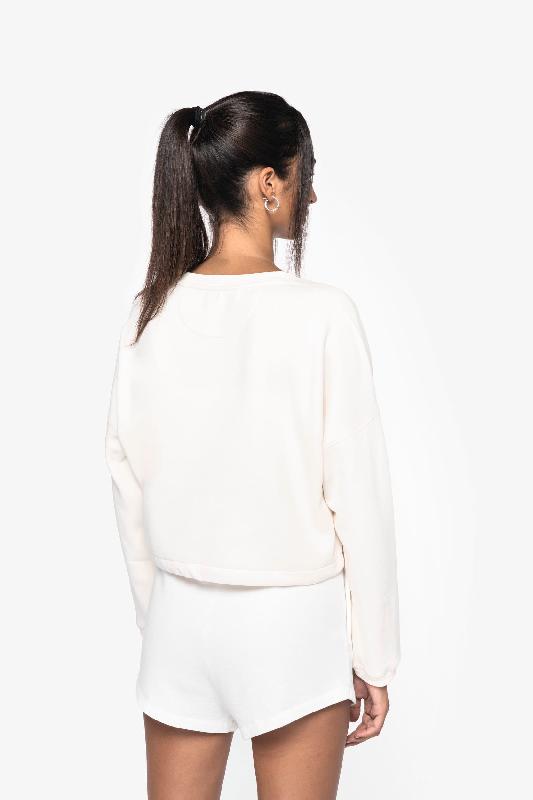 Sweat-shirt écoresponsable oversize crop à col rond pour femme - Native Spirit - Réf: NS429_4