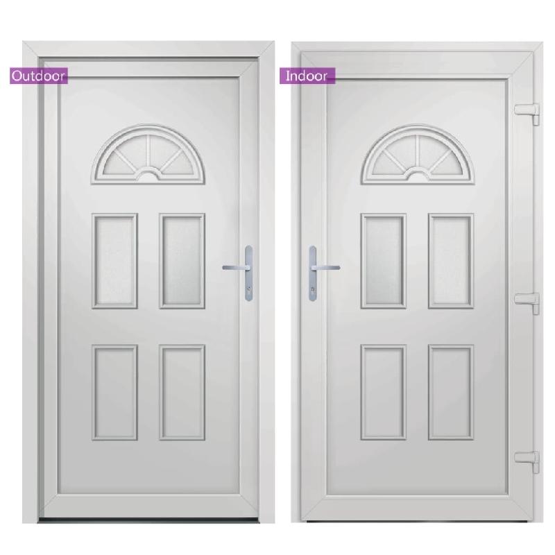 Vidaxl porte d'entrée blanc 98x198 cm pvc 3187916_4