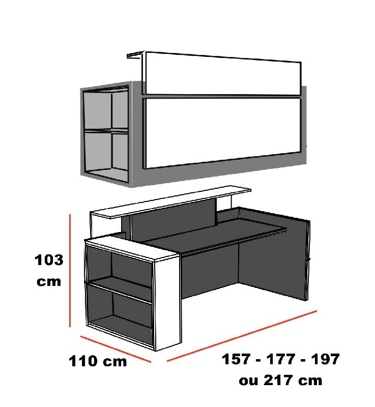 Banque d'accueil Avant avec étagère - Ofitres - 157, Droite, Non_4