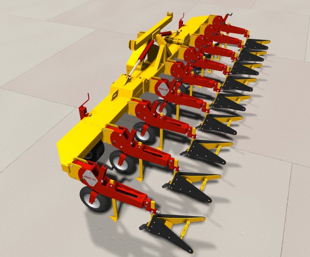 Sb02 - Butteuse agricole ZIBO - Châssis renforcé, rabattage hydraulique, 4 ou 8 rangs avec parallélogrammes_4