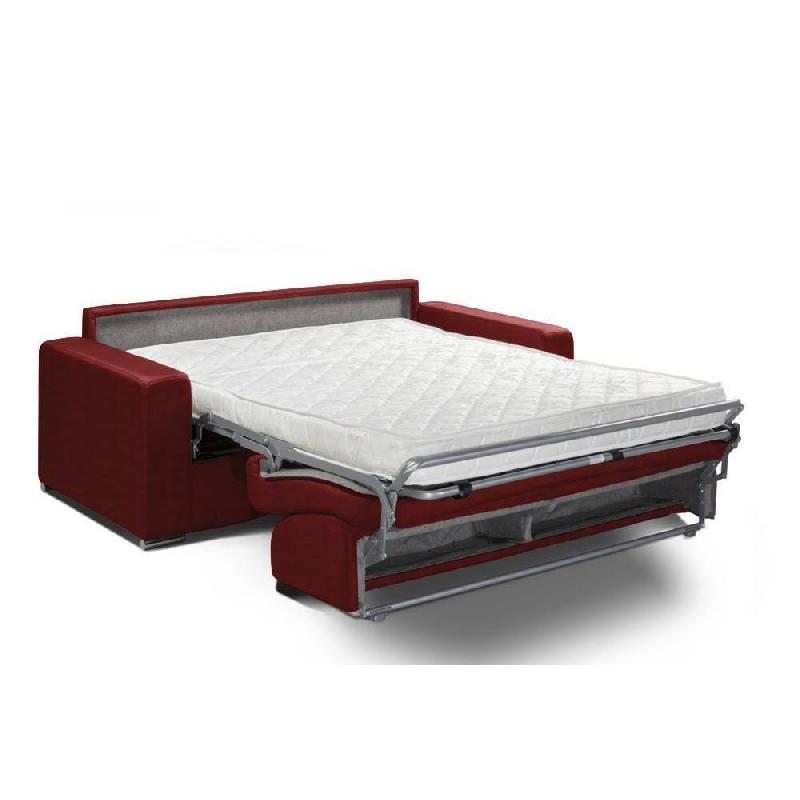 Canapé convertible Passion - Matelas 16 cm - Système express - Sommier à lattes 160 cm - Microfibre Bordeaux_4