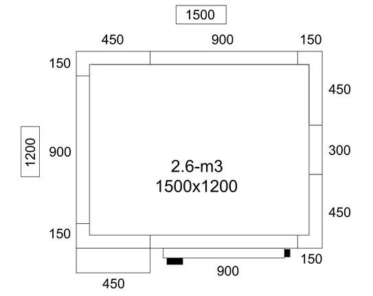 Chambre froide positive 150 x 120 cm avec sol_4