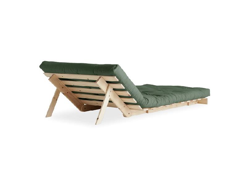 Fauteuil convertible futon ROOTS - pin naturel - coloris vert olive - couchage 90 x 200 cm - design japonais et scandinave_4