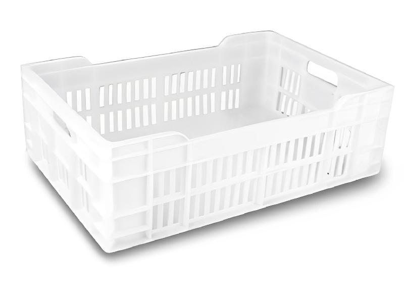 Bac gerbable 600 x 400 - fond et parois pleins - PEHD - normes Europe - blanc ou gris_4