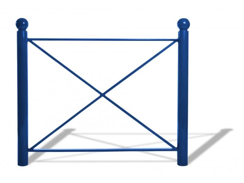 Bar3600a barrières urbaines - Urban'nt - acier, potelets Ø76mm, main courante fer plat 30x20mm, croisillon carré 18mm_4