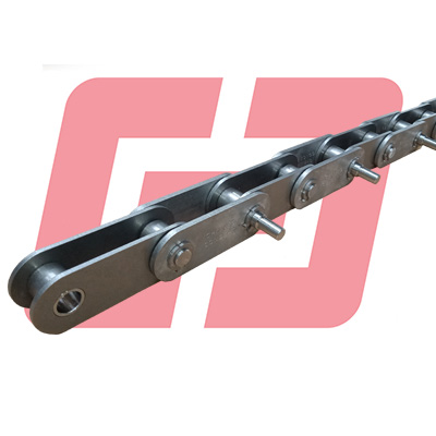 Chaîne inox à axes débordants pour industrie automobile