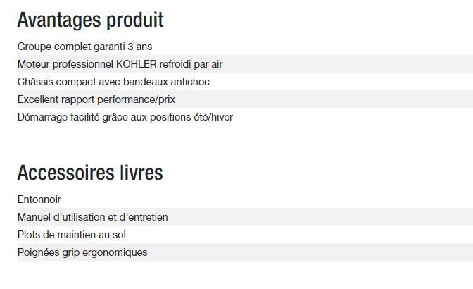 Perform 3000 C5 groupe électrogène Kohler - 2,80 kW - 230V - 50 Hz_4
