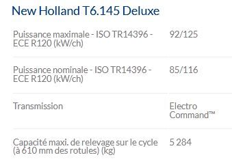 T6.125 Deluxe Tracteur Agricole - New Holland - Puissance Max 92/125 kW/ch - Confort et Technologie Avancée_4