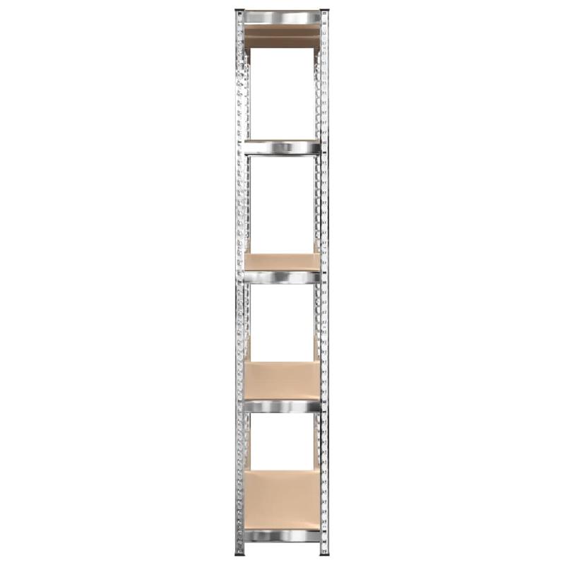 Vidaxl étagères à 5 niveaux 2 pcs argenté acier et bois d'ingénierie 3154155_4