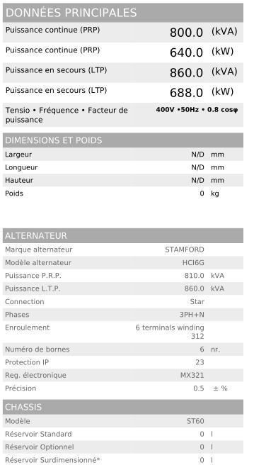 Groupe électrogène en container P 805 CO 50 Hz triphasé - S6L1D-C - Visa - 860.0 kVA - moteur Perkins 4006-23TAG3A_4