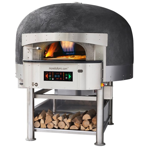 Four à pizza rotatif équipé de brûleurs pour stabilité thermique