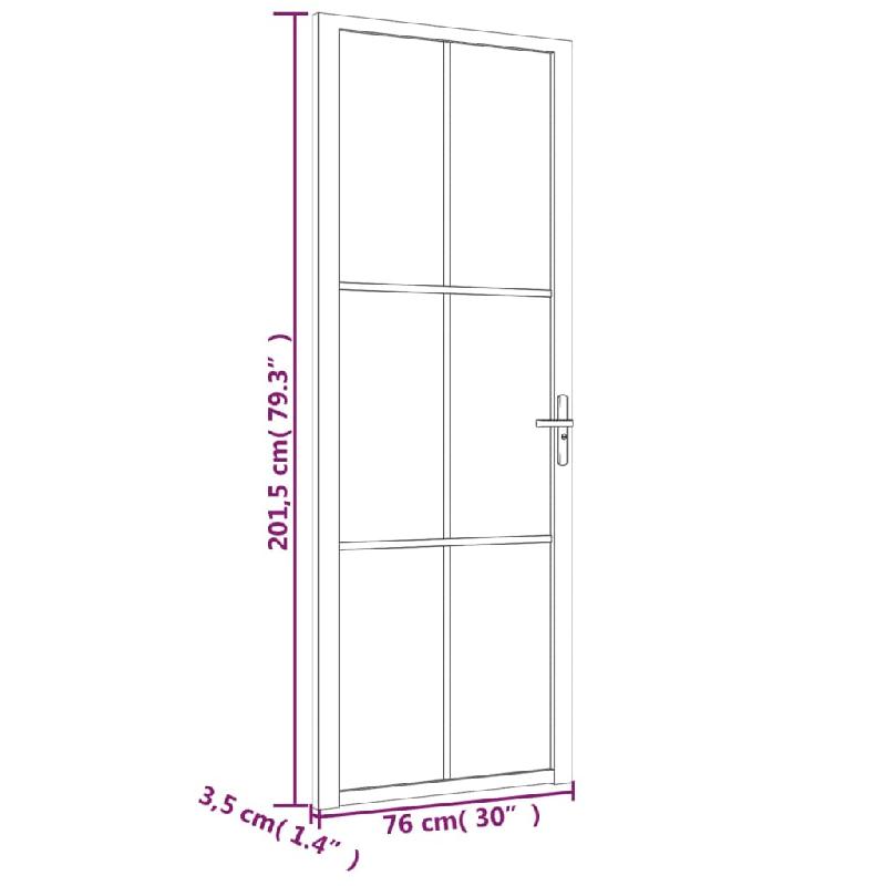 Vidaxl porte intérieure 76x201,5 cm noir verre esg et aluminium 350564_4