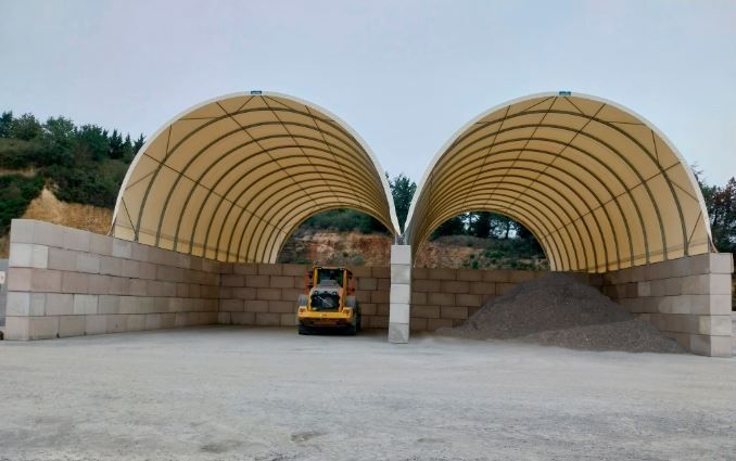 Tunnel de stockage Abristhor Industrie-BTP adaptable sur tous types de sols et sur blocs béton_5