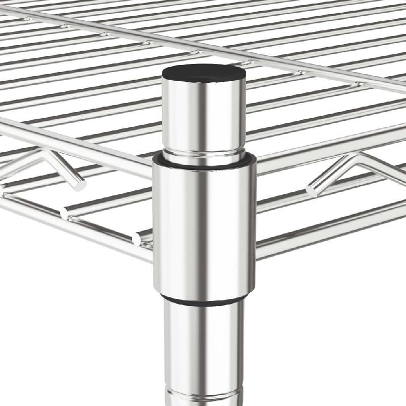 Vidaxl étagère de rangement 5 niveaux roues 75x35x155 cm chrome 250 kg 324629_4