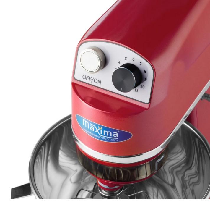 Batteur Melangeur Planétaire à tête inclinable 7L - 2 kg de pâte - Rouge_4