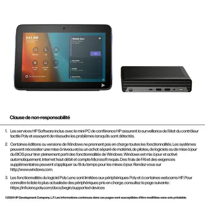 Kit de base Poly Studio G9 Plus pour Mini-PC IP HP Microsoft Teams avec TC10_4