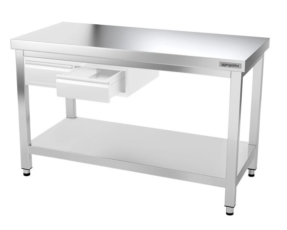 Tables Inox centrales Premium avec Etagère - P 600 mm | Ggm - 1200_4